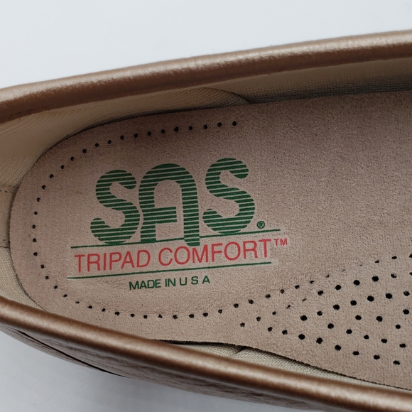 9S Slim SAS Simplify Copper Slip On Loafer Womens Tripad Shoes Leather - Picture 7 of 9